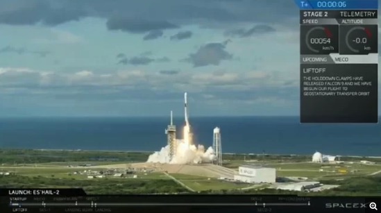 SpaceX完成今年第18次发射 二手火箭将卫星送入轨道
