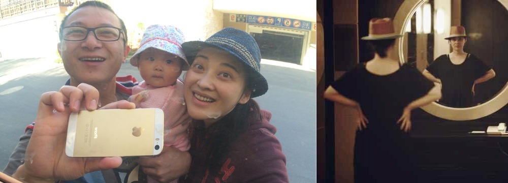 梅婷晒全家人镜中照 儿女双全幸福满满 