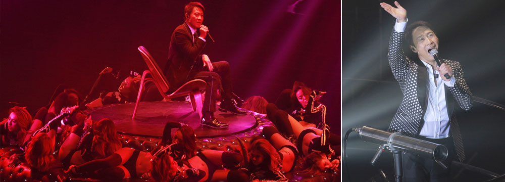  男版蔡依林？黎明演唱会骚气翘腿 辣妹环绕 