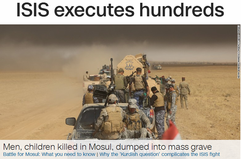 外媒：284名曾被用作“人盾”的男性遭IS处决