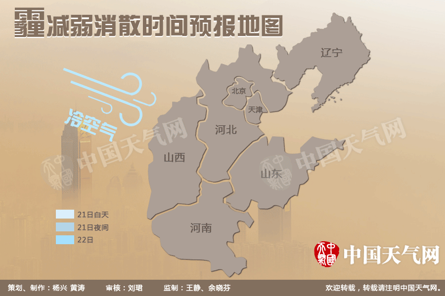 好消息！一图告诉你京津冀等地霾消散时间