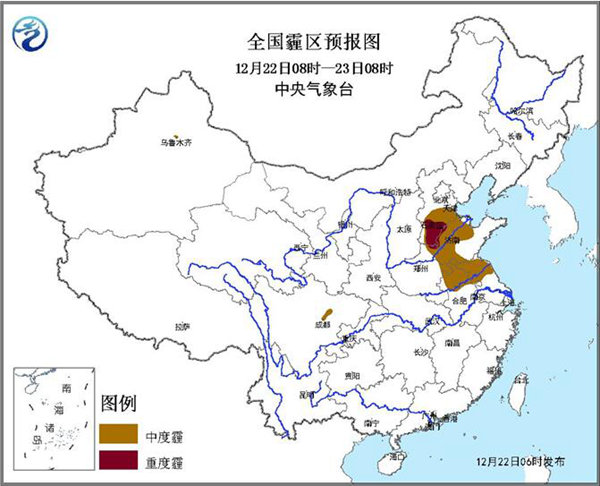 霾黄色预警：天津河北河南等7省市局地重度霾