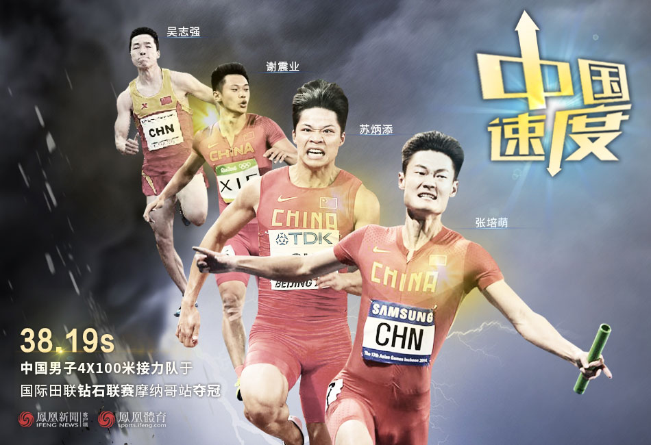 中国速度！男子4X100中国队力压美国夺冠