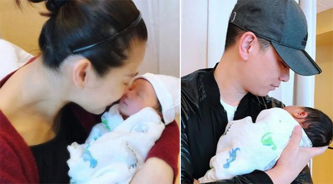 胡杏儿爱子正脸首曝光！睡母亲怀中呆萌乖巧