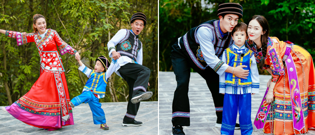 《爸爸5》全家换装“民族风” 萌娃萌炸妈妈美哭！