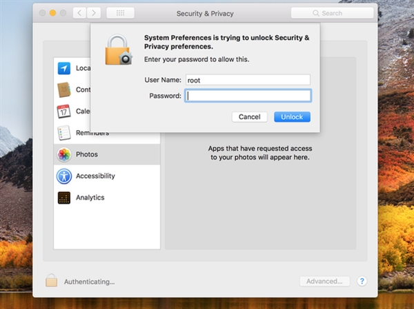 苹果新macOS系统曝出漏洞：无需密码即可解锁电脑