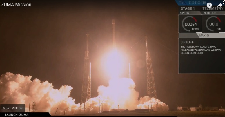 SpaceX新年首次火箭发射成功 将美政府机密载荷送入轨道