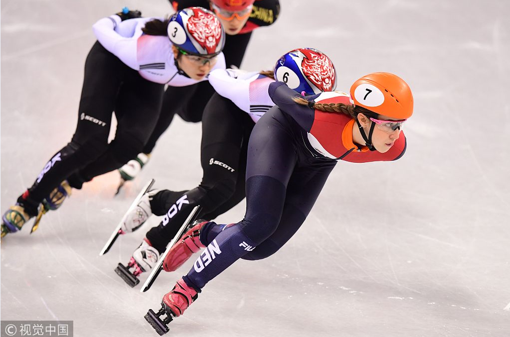 女子1000米决赛-两韩国选手摔倒 荷兰获得金牌