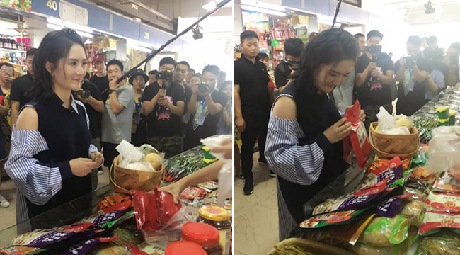 谢娜市场买菜被偶遇 无修图皮肤嫩出新高度