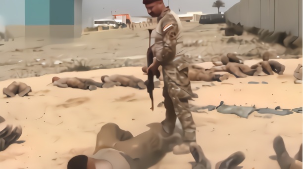 硬核！伊拉克教官开枪训练部队 子弹在士兵脑袋和双腿间横飞