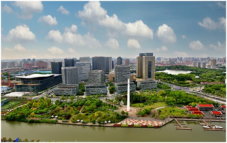 长风生态商务区（普陀区委宣传部提供）