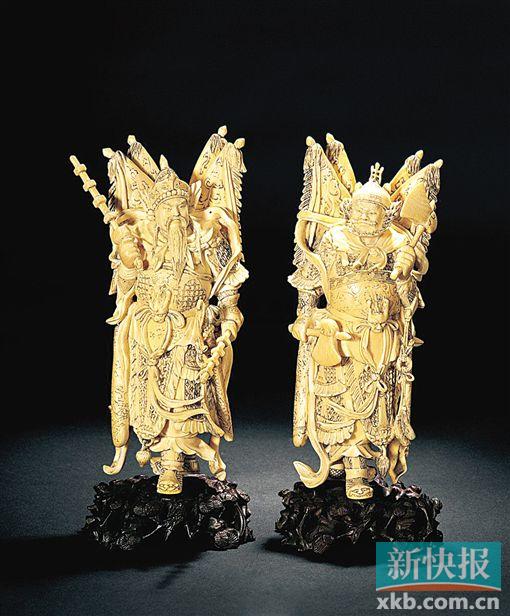 ■民国 象牙雕门神像 雅昌供图