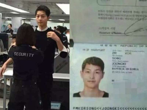 宋仲基护照被偷拍传至网上。图片来源：台湾今日新闻网。