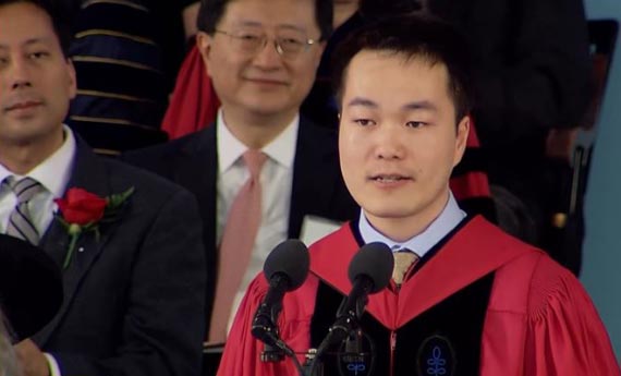 韩媒关注哈佛毕业典礼首位中国人演讲:沟通改