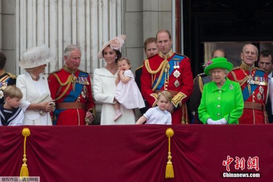 当地时间2016年6月11日，英国伦敦，英国女王伊丽莎白二世的90岁官方生日庆典举行。