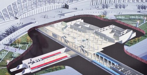 济南东客站剖视图。 (济南轨道交通集团供图)