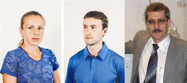 　　斯特潘诺娃、斯特潘诺夫、罗琴科夫。资料图