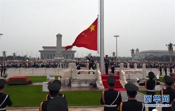 　　这是升旗仪式现场（8月1日摄）。