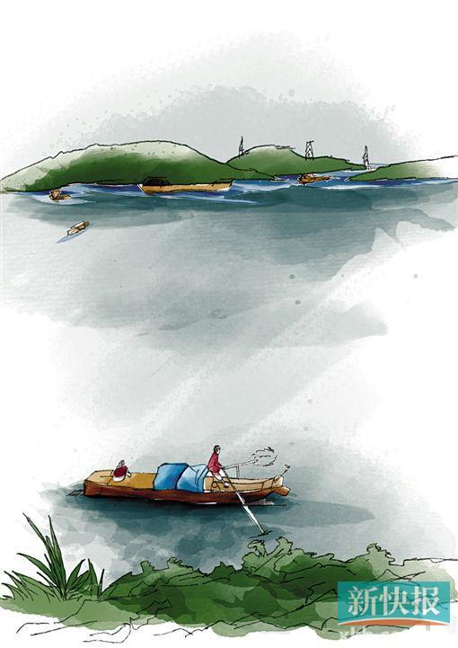 ●在三水河段打渔的渔民。渔民也是河捞文物得以面世的重要途径之一。