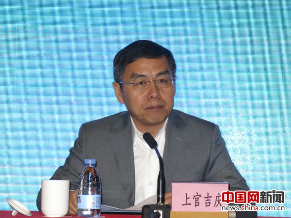 西安市市长上官吉庆致辞。中国网 记者张艳玲 摄