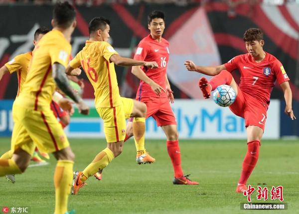 世预赛12强赛中国VS韩国 韩国定位球1 0领先