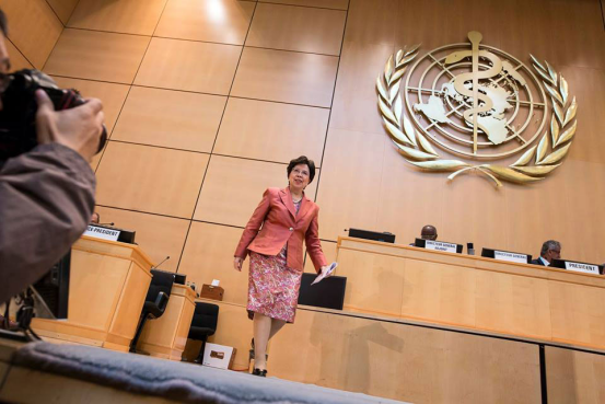 世界卫生组织总干事陈冯富珍。世卫组织图片/L. Cipriani