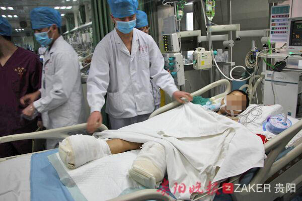 贵州7岁小学生遭火车碾压双脚 术前安慰父亲别哭
