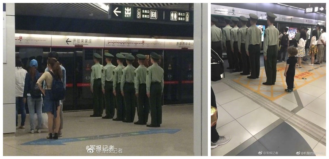 排队等地铁的兵哥：没想到因为平时的一张照片红了