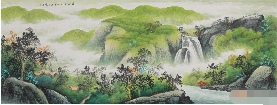 著名画家王宁设色山水画欣赏 耳目一新的视觉