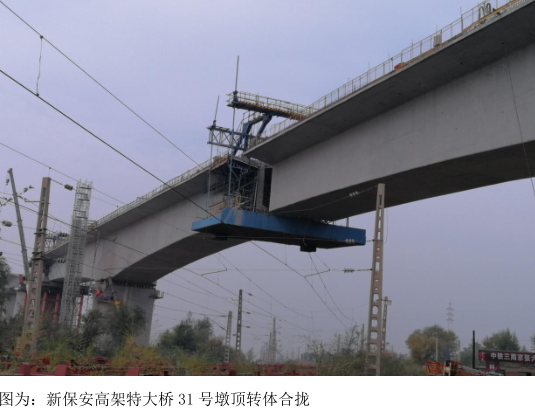 京张铁路门式墩横梁吊装和墩顶转体顺利完成