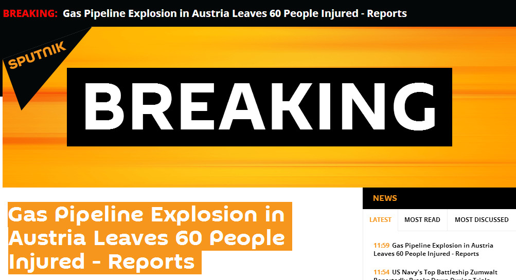 奥地利一座天然气仓库发生爆炸 约60人受伤