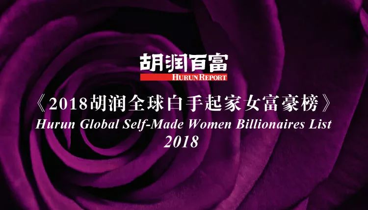 2018胡润白手起家女富豪榜：一半来自中国 北京最多