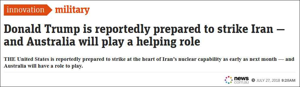 外媒：美国最快可能8月轰炸伊朗
