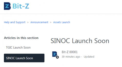 Sinoc公有链上线Bit-Z平台 即将开通交易_凤凰