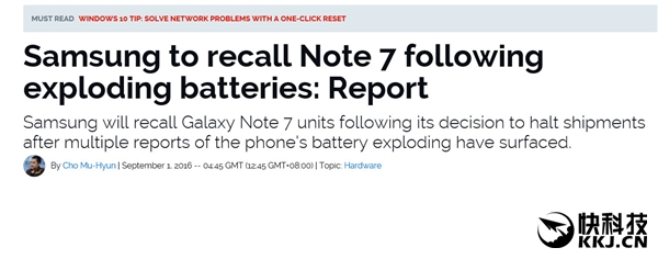 三星正式宣布全面召回Note 7：存爆炸风险_凤凰科技