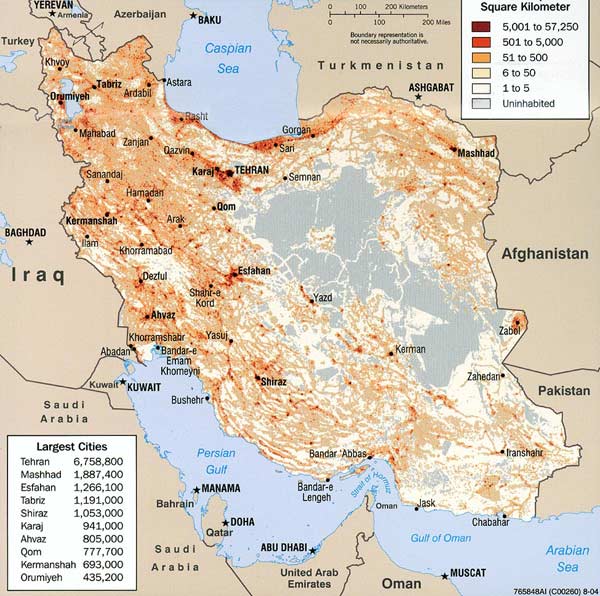 伊朗地图_伊朗人口数