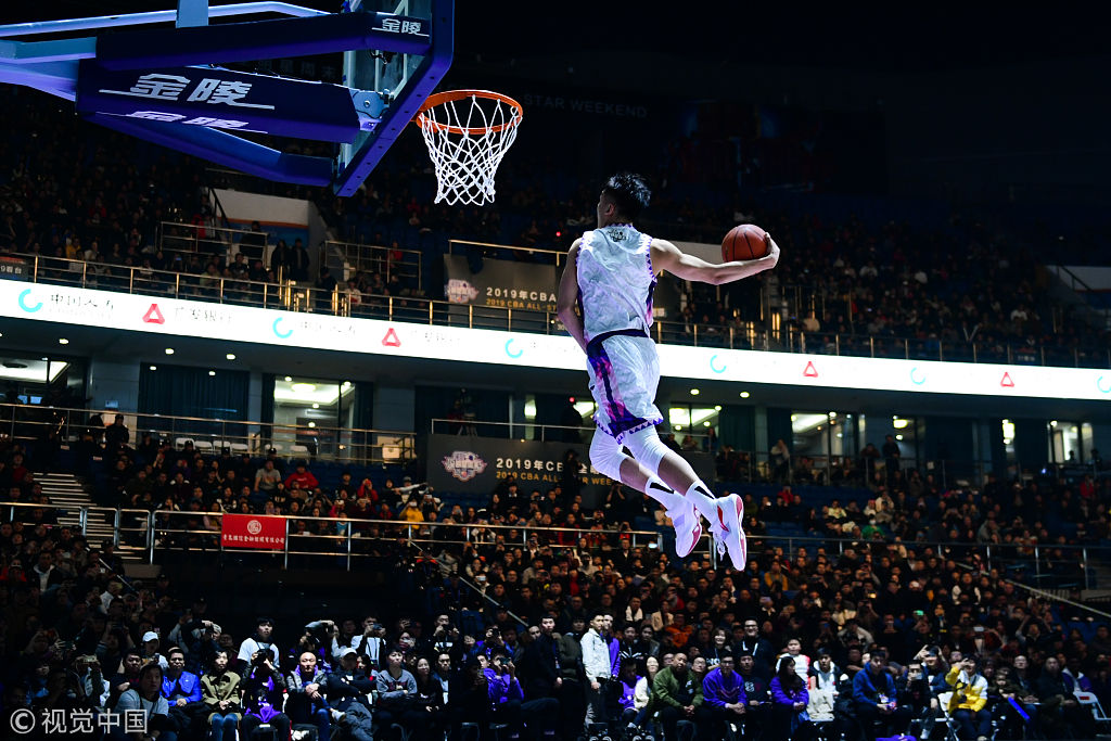 cba扣篮大赛预赛王潼复刻徐咏360度大风车