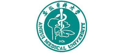 图案呈圆形,图案内圆上弧为郭沫若所题的中文校名,下弧是安徽医科大学