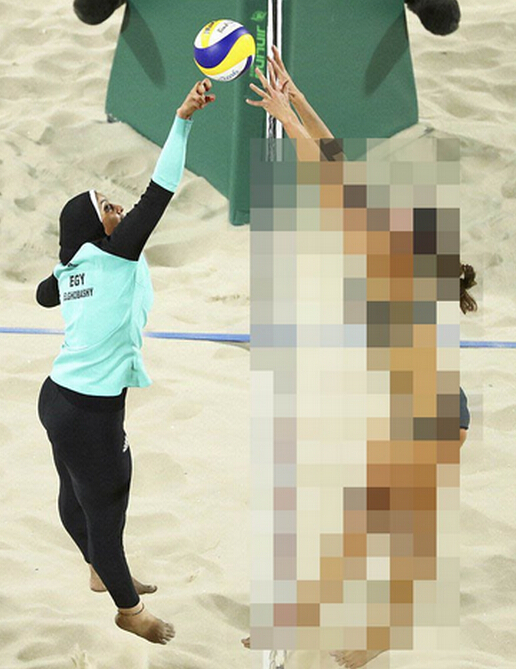 伊朗媒体报道沙排:裸露泳装对手全身打马赛克