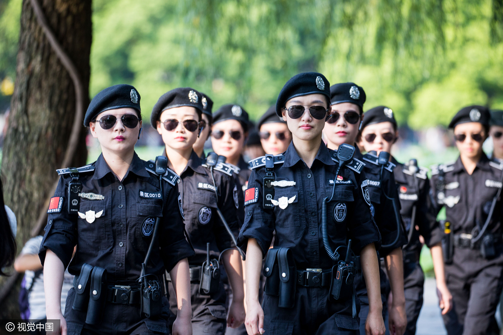 g20峰会女子巡逻队现身西湖