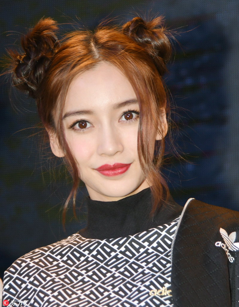 angelababy哪吒头俏皮可爱