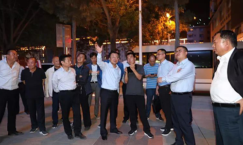 安塞区委书记任高飞检查调研城区亮化工程扮"靓"城市夜景,营造城市