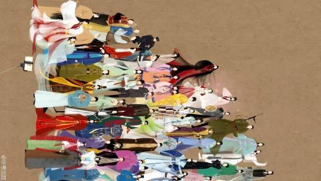 无脸画 她的画古风古韵,飘逸清奇, 仔细审视, 却让人惊讶不已