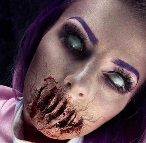 胆小者勿入万圣节恐怖妆容吓坏网友