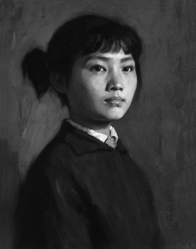 靳尚誼《少女肖像》1978年布面油畫40x50