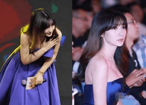 女星抹胸礼服弯腰捂胸杀各显神通终敌不过柳岩的辣眼睛