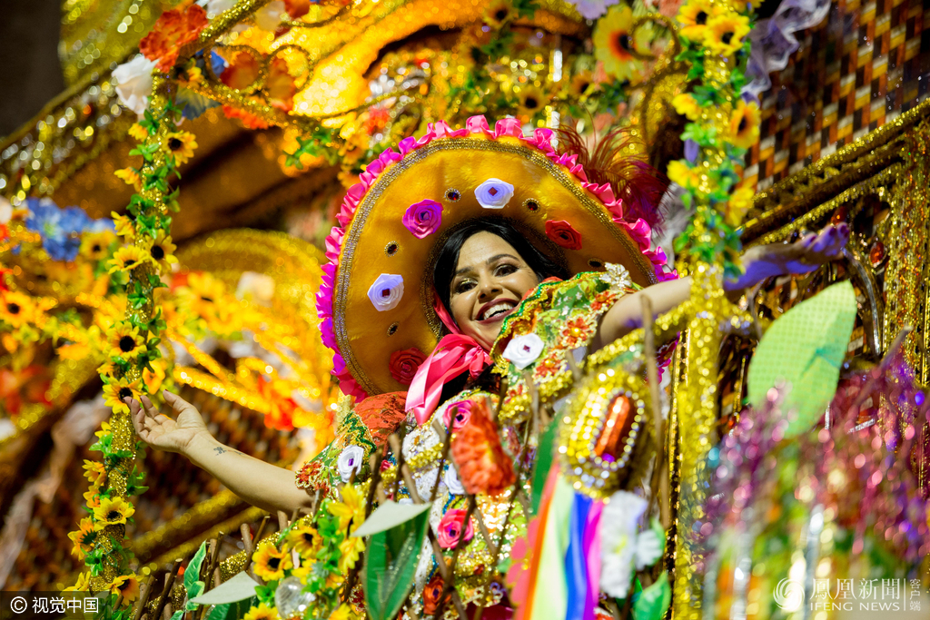 巴西狂欢节游行 场面热辣吸睛