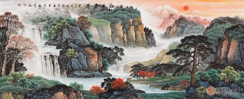 当代山水画家张利作品∣赋色淡雅静谧清悠